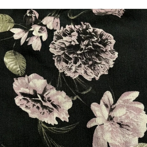 Three Dots Ladies Comfy Wide-leg Pull-on Pants, Black Floral - Picture 5 of 6